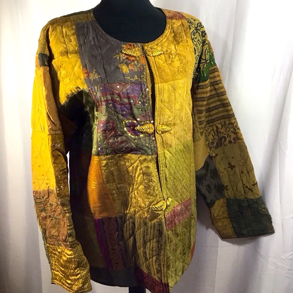 Celeste Patchwork Jacket Art-Sy Gold Metallic Clo… - image 1